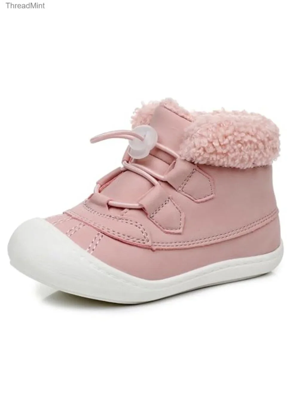 Toddler Water-Resistant Ankle Boots with Fleece Lining, Side Zipper, Non-Slip